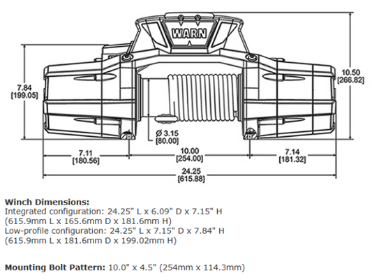 Winche Warn ZEON 12-S SYNTHETIC