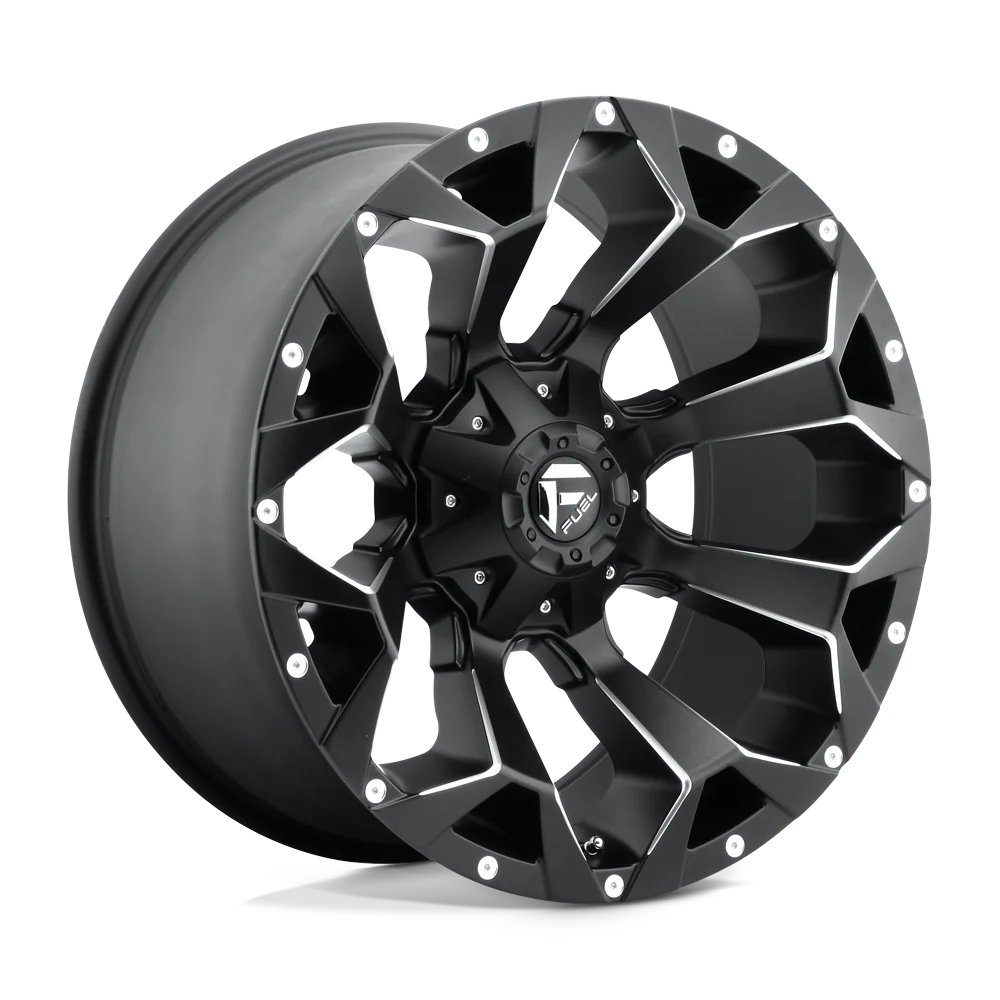 Llanta FUEL ASSAULT MATTE BLACK MILLED 20X10 6x139.7 6x135 offset -18