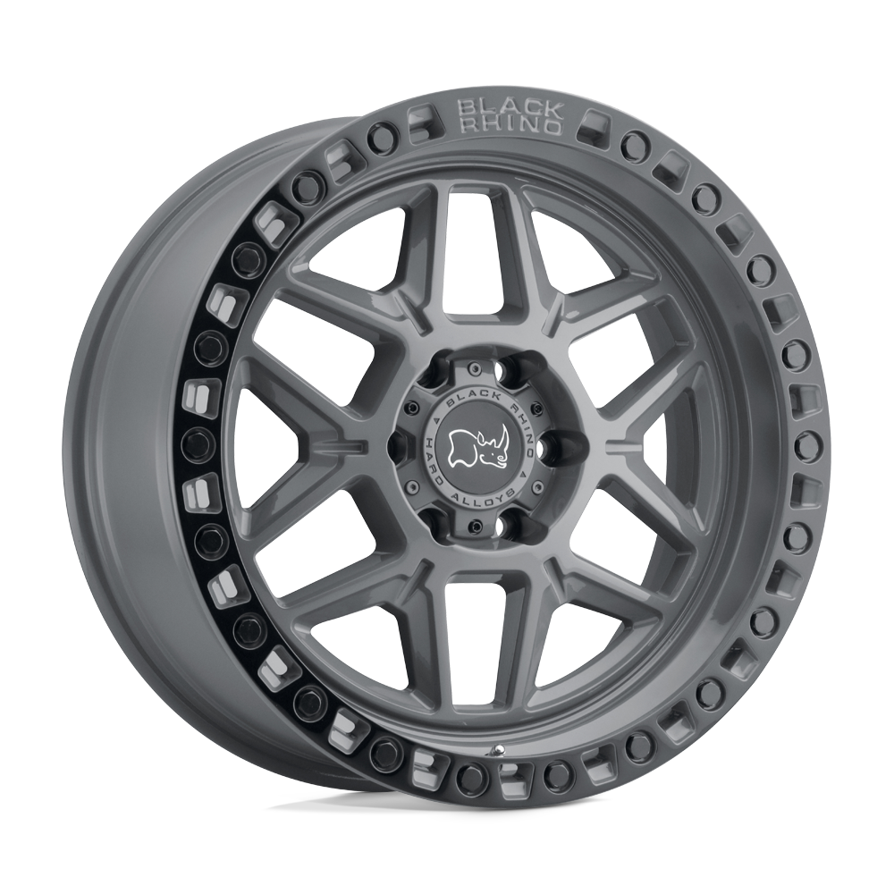 Llanta Black Rhino Kelso Battleship Gray with Black Lip 17x9.0 6x139.7 offset 0
