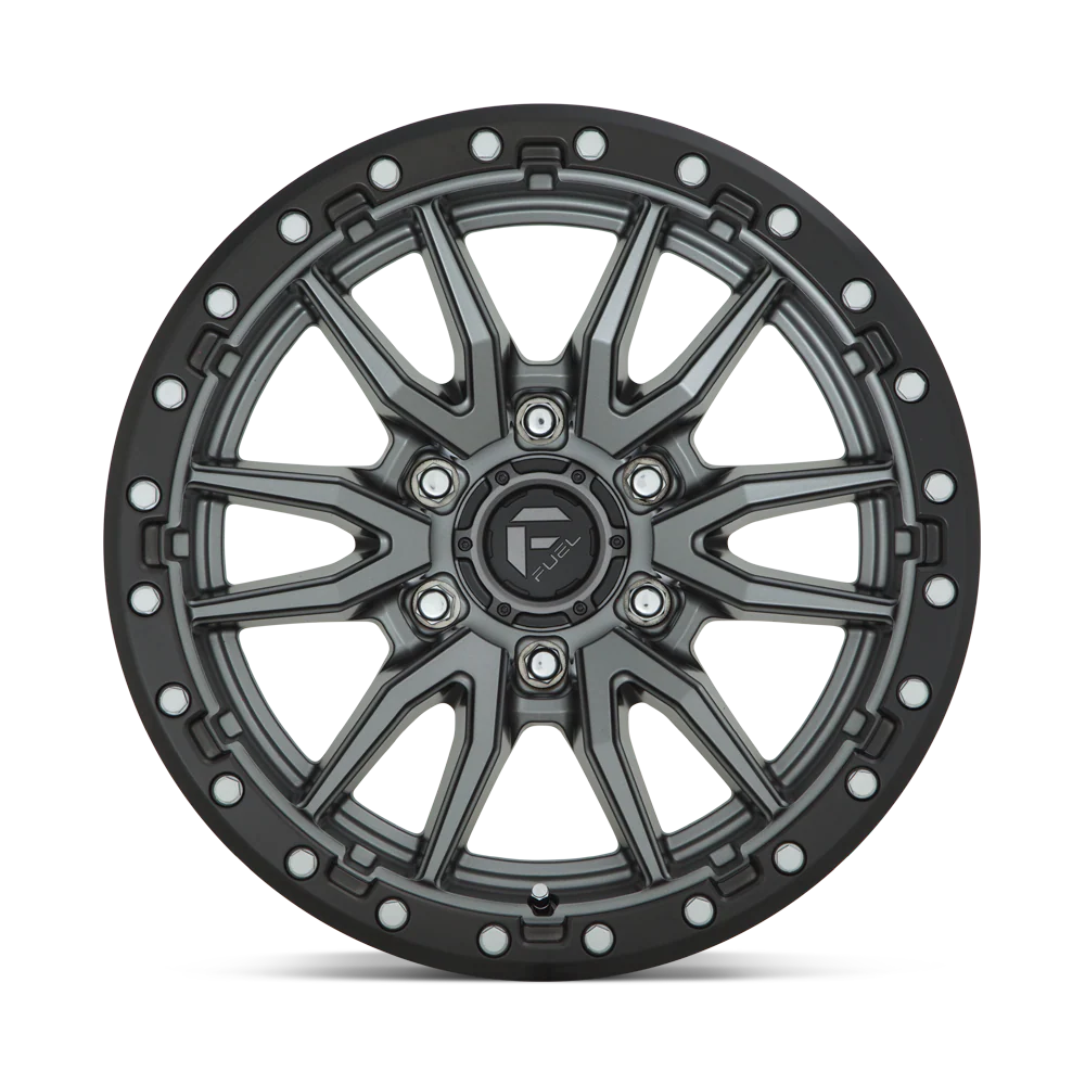 Llanta FUEL REBEL MATTE GUN METAL BLACK LIP 20X10 6x135 offset -18