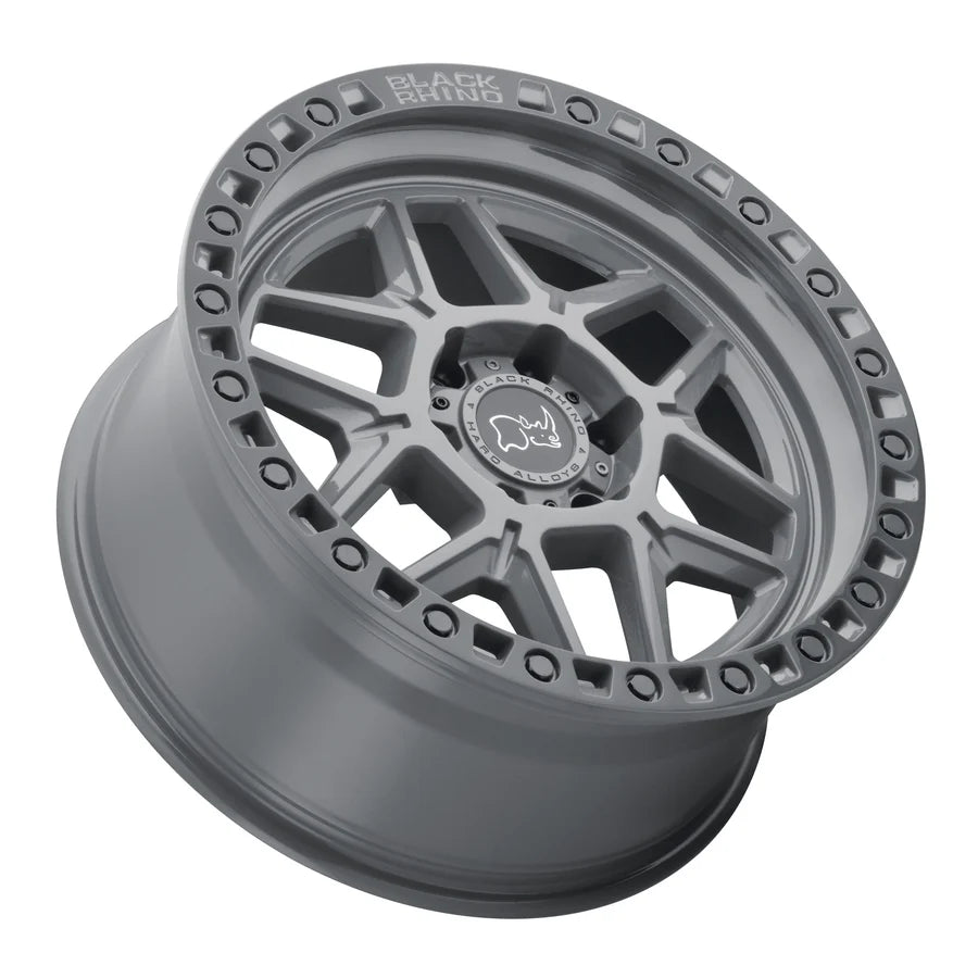 Llanta Black Rhino Kelso Battleship Gray with Black Lip 17x9.0 6x139.7 offset 0