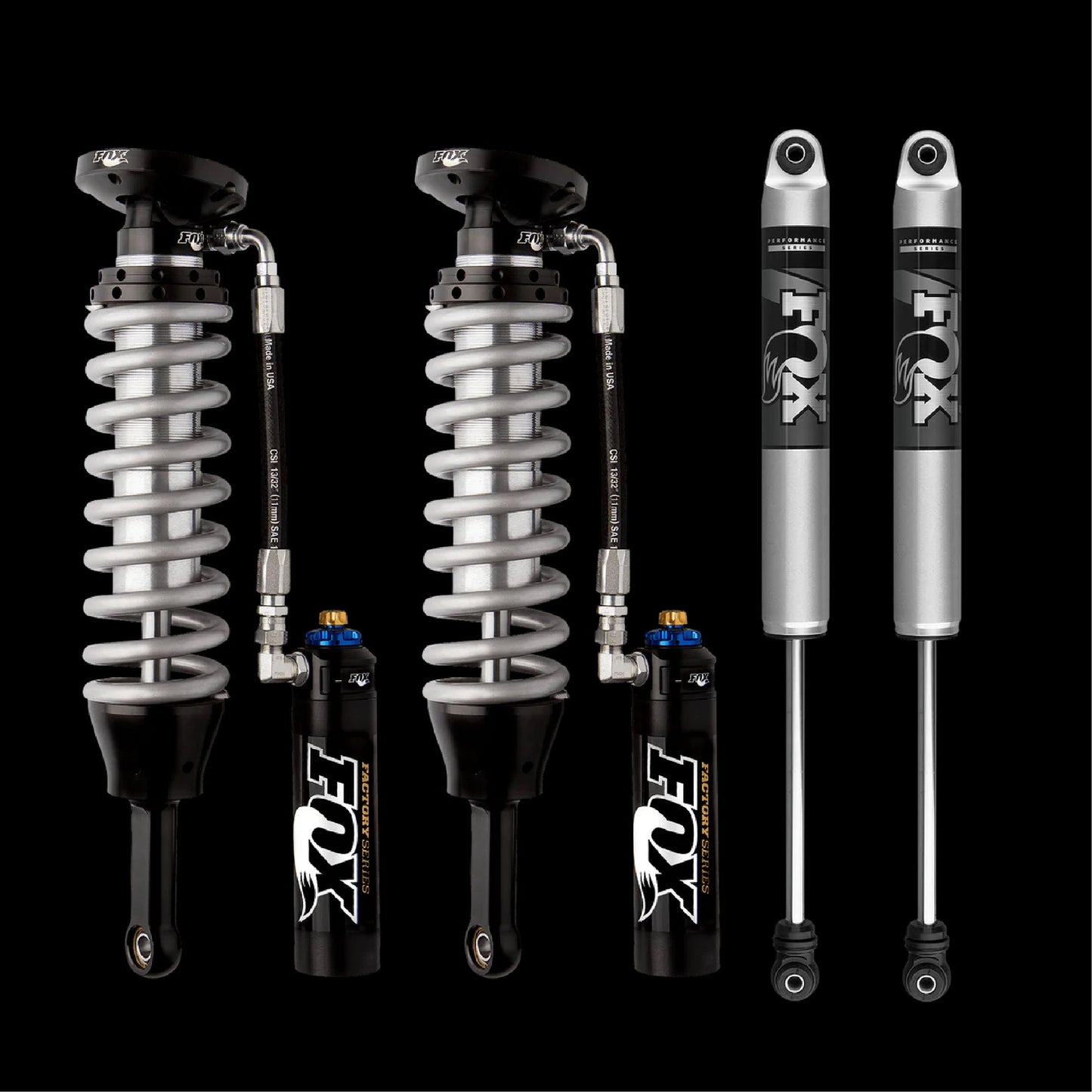Kit de suspension Fox FOX 2.0 IFP LEVANTA 2" ADELANTE para TOYOTA HILUX 2016+ 
 (Fox 2.5 adelante y 2.0 atras)
