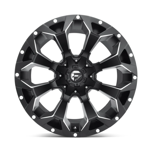 Llanta FUEL ASSAULT MATTE BLACK MILLED 20X10 6x139.7 6x135 offset -18