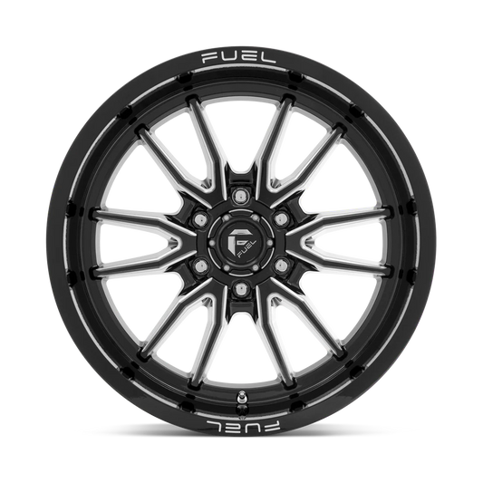 Llanta FUEL CLASH 6 GLOSS BLACK MILLED 17X9 6x135 offset -12