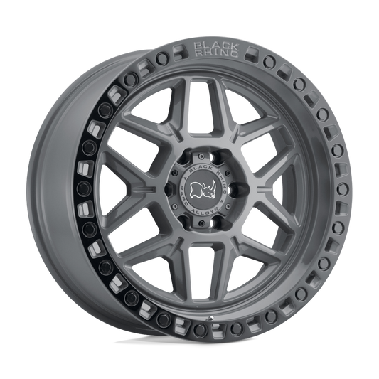 Llanta Black Rhino Kelso Battleship Gray with Black Lip 17x9.0 6x139.7 offset 0