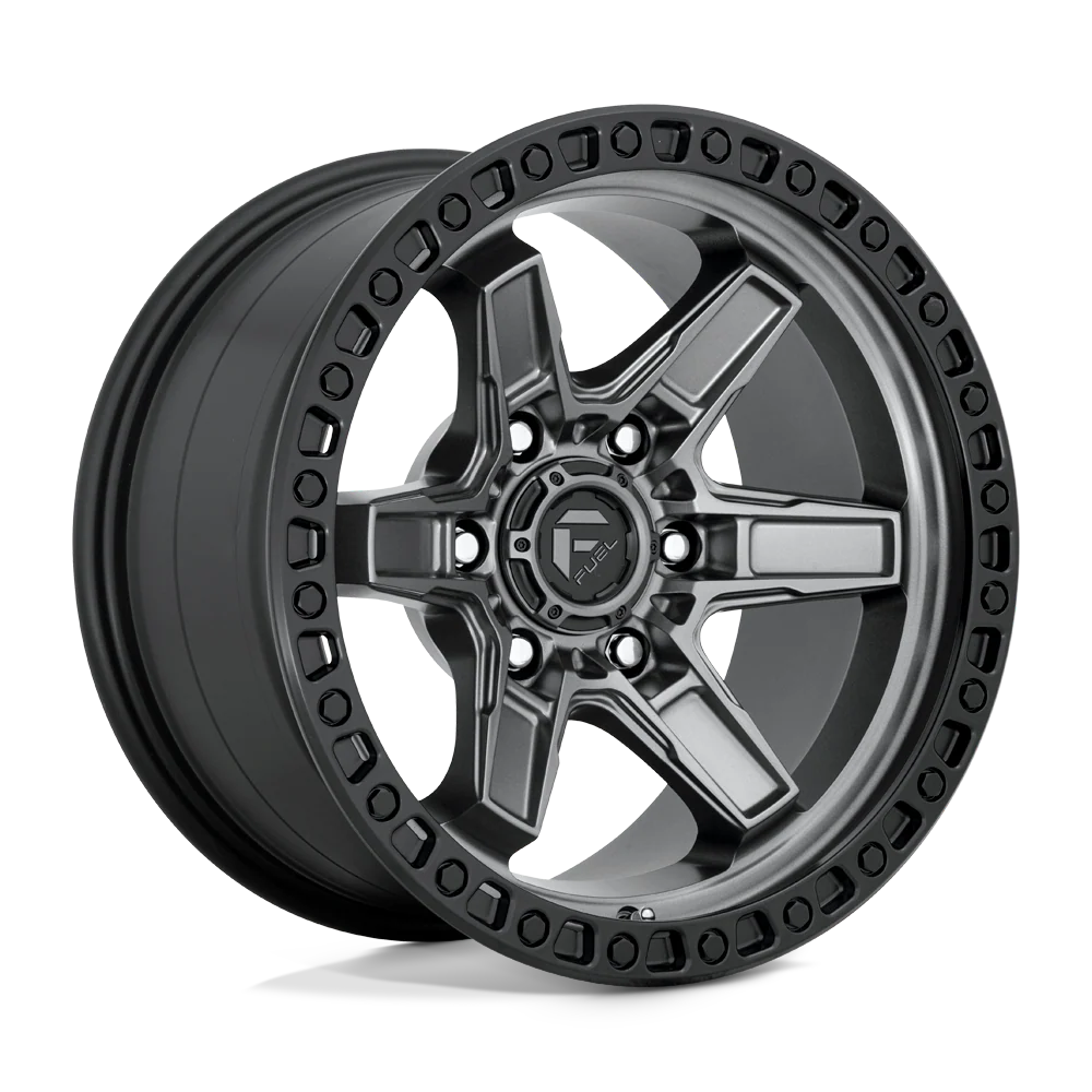 Llanta FUEL KICKER MATTE GUN METAL BLACK LIP 17X9 6x139.7 offset -12
