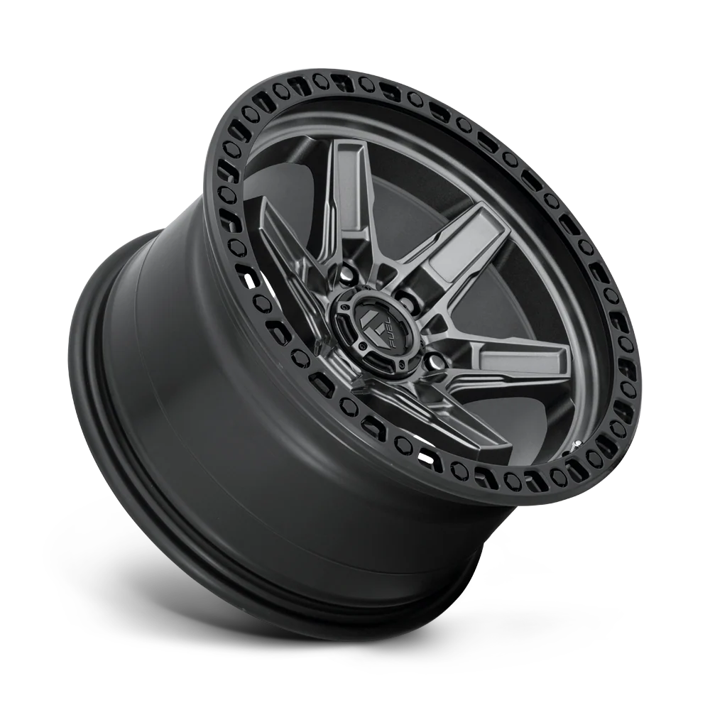 Llanta FUEL KICKER MATTE GUN METAL BLACK LIP 17X9 6x139.7 offset -12