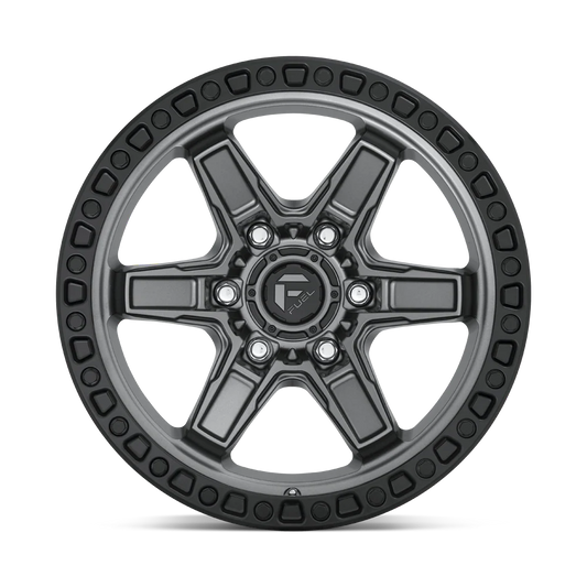 Llanta FUEL KICKER MATTE GUN METAL BLACK LIP 17X9 5x127 offset -12