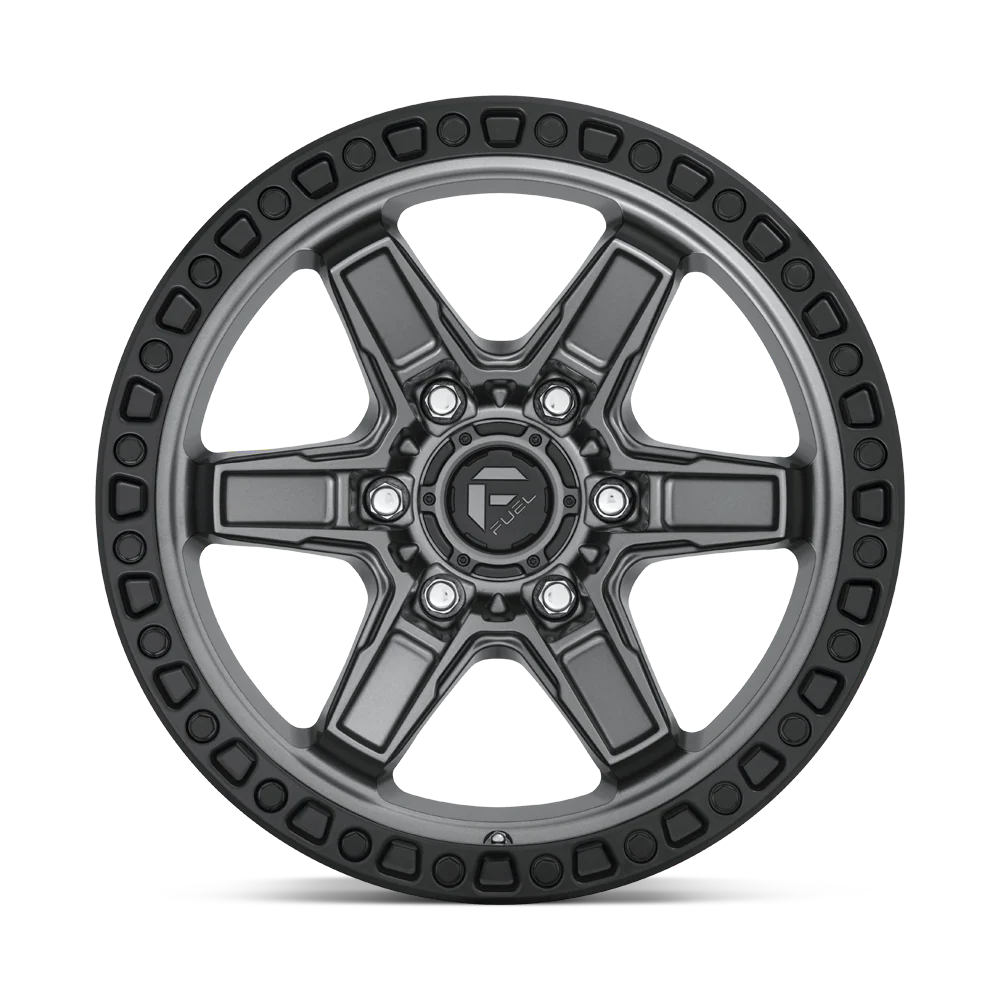 Llanta FUEL KICKER MATTE GUN METAL BLACK LIP 17X9 6x139.7 offset -12