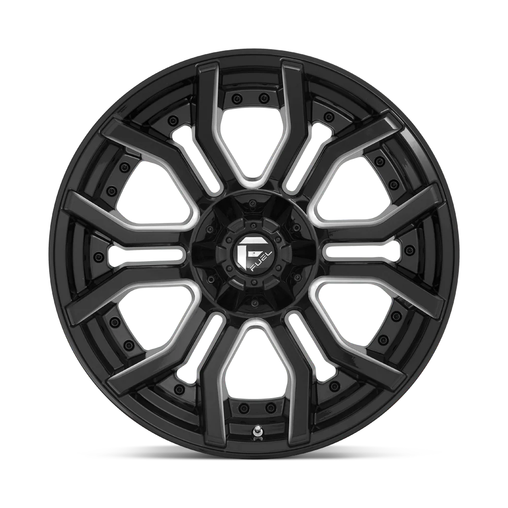 Llanta FUEL RAGE GLOSS BLACK MILLED 20X9 6x139.7 6x135 offset 1