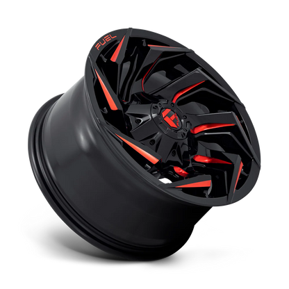 Llanta FUEL REACTION GLOSS BLACK RED MILLED 20X10 6x139.7 offset -18