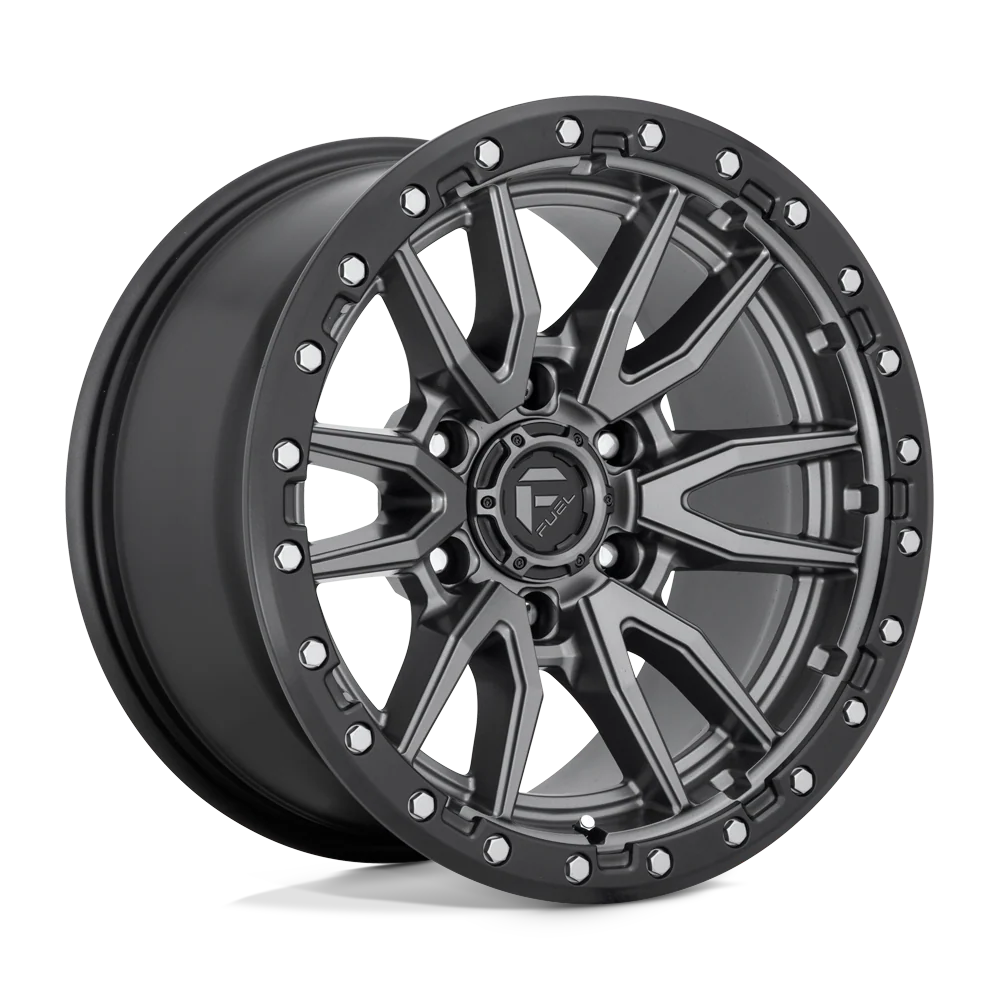 Llanta FUEL REBEL MATTE GUN METAL BLACK LIP 20X10 6x135 offset -18