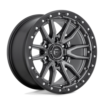 Llanta FUEL REBEL MATTE GUN METAL BLACK LIP 20X10 6x135 offset -18