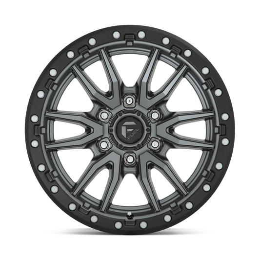 Llanta FUEL REBEL MATTE GUN METAL BLACK LIP 20X10 6x135 offset -18