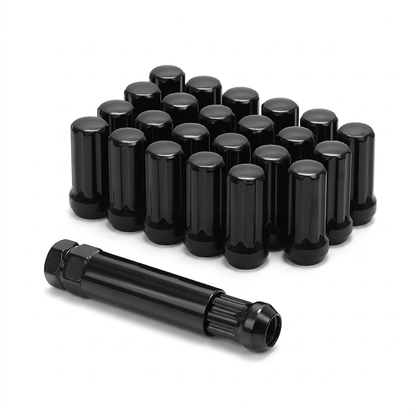Kit tuercas de seguridad negras largas 14x1.5 con llave