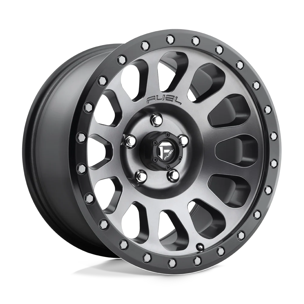 Llanta FUEL VECTOR GUN METAL BLACK LIP 17X8.5 5x120 offset 20